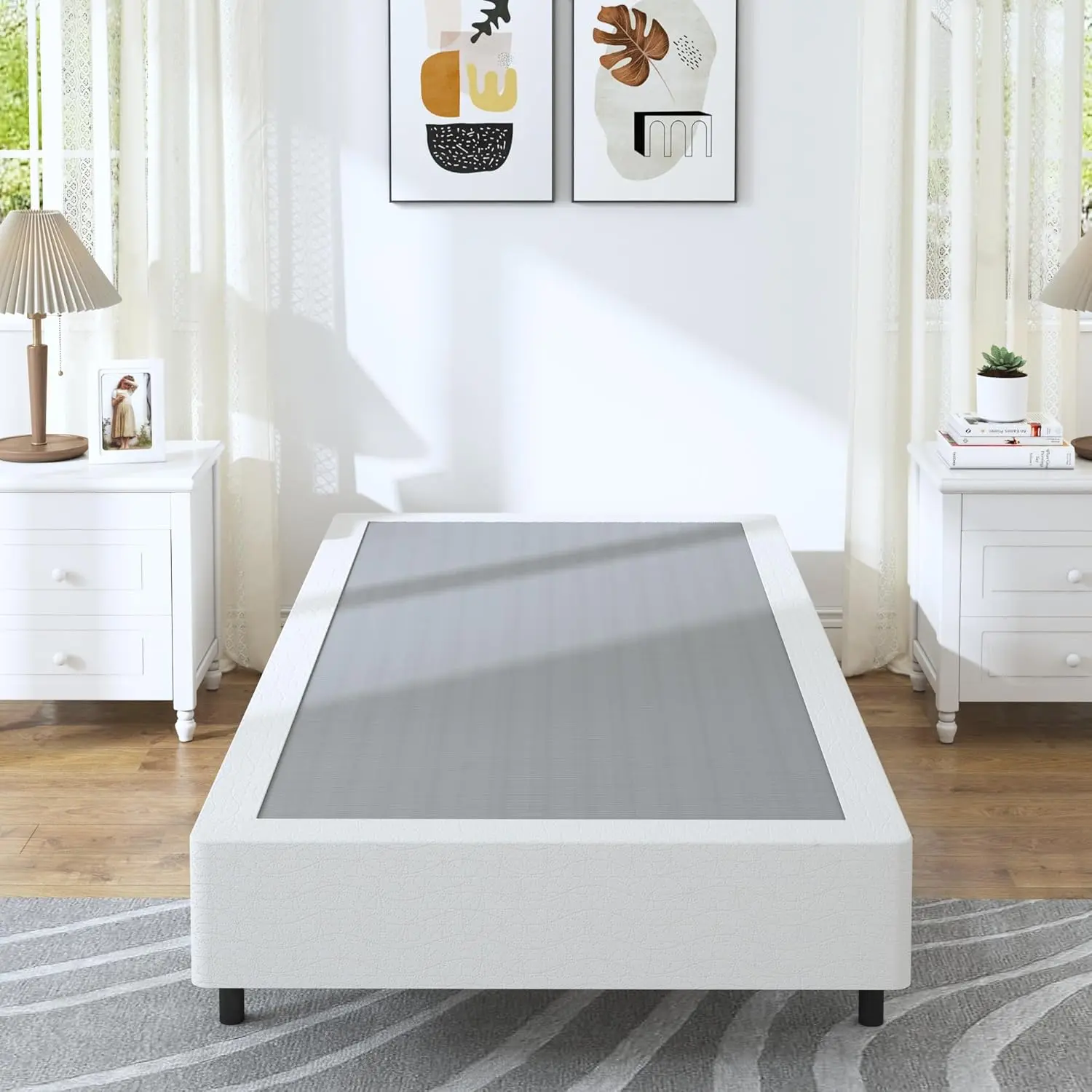 Box Spring - 7 Inch High Profile Box Spring for  Bed, Sturdy Metal Frame Mattress Foundation, Easy Assembly, Quiet & Noise-Free