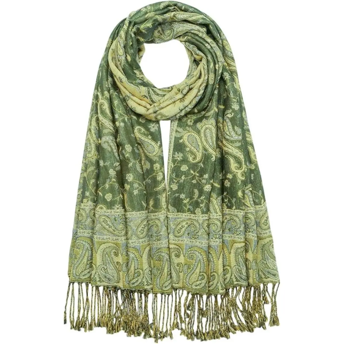 Paisley Pashmina Shawl Wrap for Women - Elegant Lightweight Soft Scarf for Evening Dress Festival Rave(Gift)