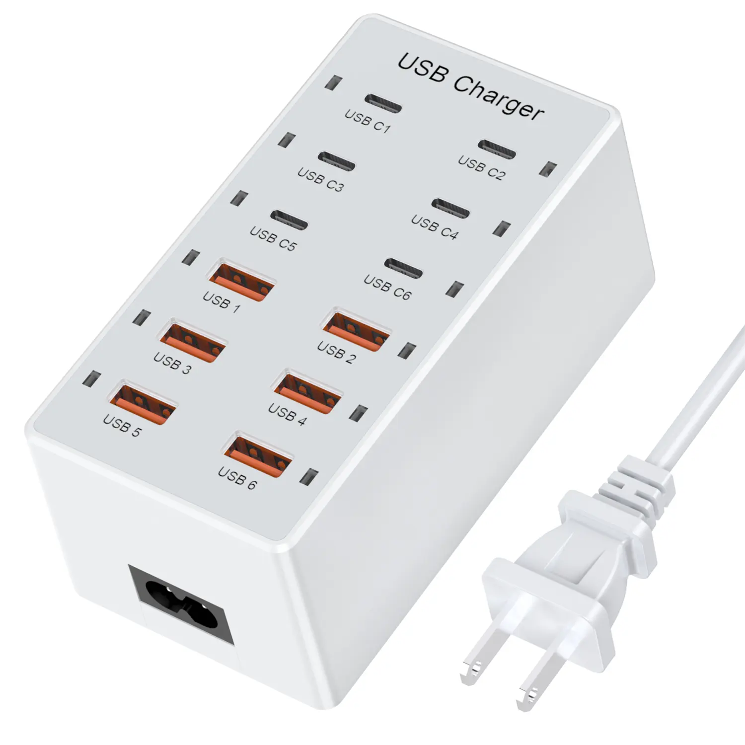 USB Charger, USB C Charger Block, 60W (12A) 12 Port Multiple USB Charger , Desktop USB Wall Charger 6 USB C Port, 6 USB A Port, For IPhone16/15/14, IPad, MacBook, Laptop, Pixel, Phones USB-C Multifunctional Charging Station