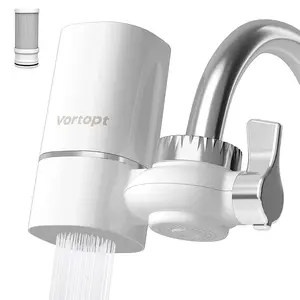 Vortopt NSF Certified Faucet Water Filter - Helps to reduce skin redness, irritation and acne - Water Purifier for Faucet, 400 Gallons Faucet Mount Tap Water Filtration System for Kitchen, Bathroom, Reduces Lead, Chlorine, Bad Taste, T1 waterfilter