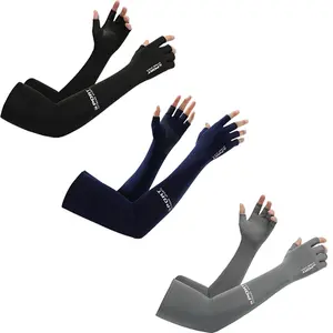 Sunscreen arm sleeves for men and women, half-finger style, suitable for outdoor sports and driving, cooling arm sleeves, UV protection arm protectors and gloves.