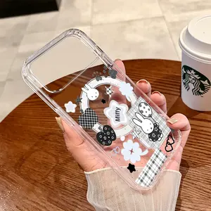 Cute Cartoon Miffy Rabbit MagSafe iPhone Case - Transparent Magnetic Protective Case Compatible with iPhone 17/16/15 Pro Max| Adorable Cartoon Design