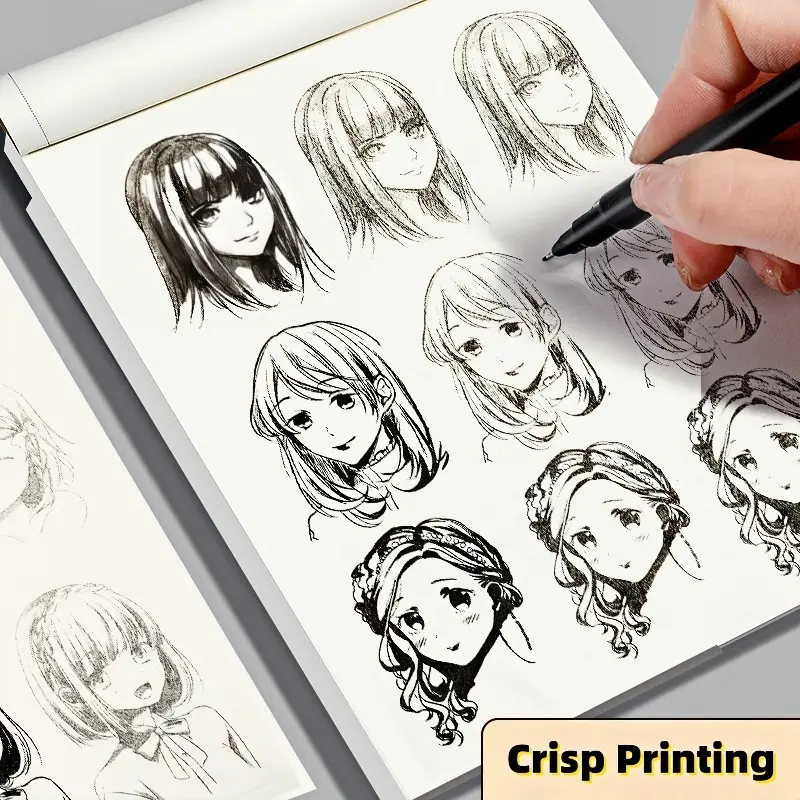 A Beginner'S Guide to Line Drawing Featuring Anime Characters, with Easy Hand-Drawn Outlines. It Offers Practice for Tracing Techniques And Color Mixing Materials, Essential for Artists And Fans, Drawing Lessons! Learning Tool, Drawing Paper