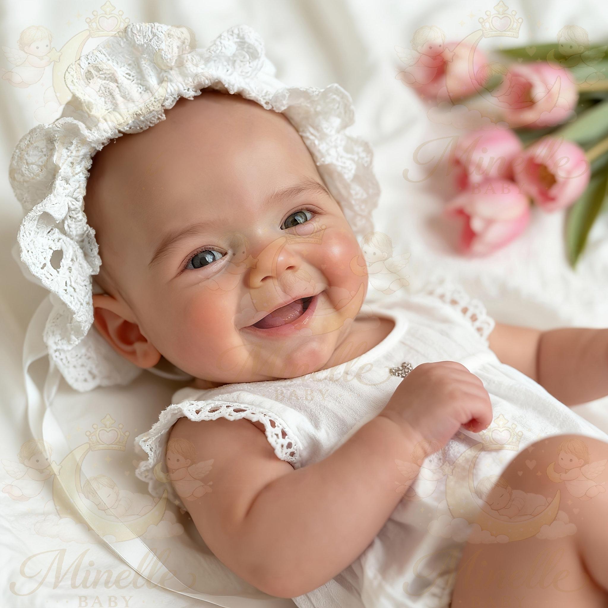 13" Handmade Lifelike Smiling Baby Girl Doll, Soft Silicone Reborn with Big Eyes, Gift for Kids & Collectors 13" Handmade Lifelike Smiling Baby Girl Doll, Soft Silicone Reborn with Big Eyes, Gift for Kids & Collectors