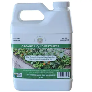 Nature's Way Soil Organic Liquid Fertilizer for Garden and House Plants/100% Ogranic/USDA Certified Biobased Product/with B-1 Vitamin, Aloe Vera Juice to Improve Transplants/Made Fresh Weekly/