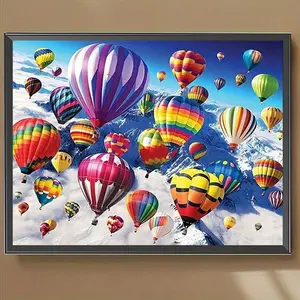 Hot Air Balloon Pattern DIY Diamond Arts Colorful Painting Kit without Frame, DIY 5D Diamond Arts Colorful Painting for Bedroom Wall Decor
