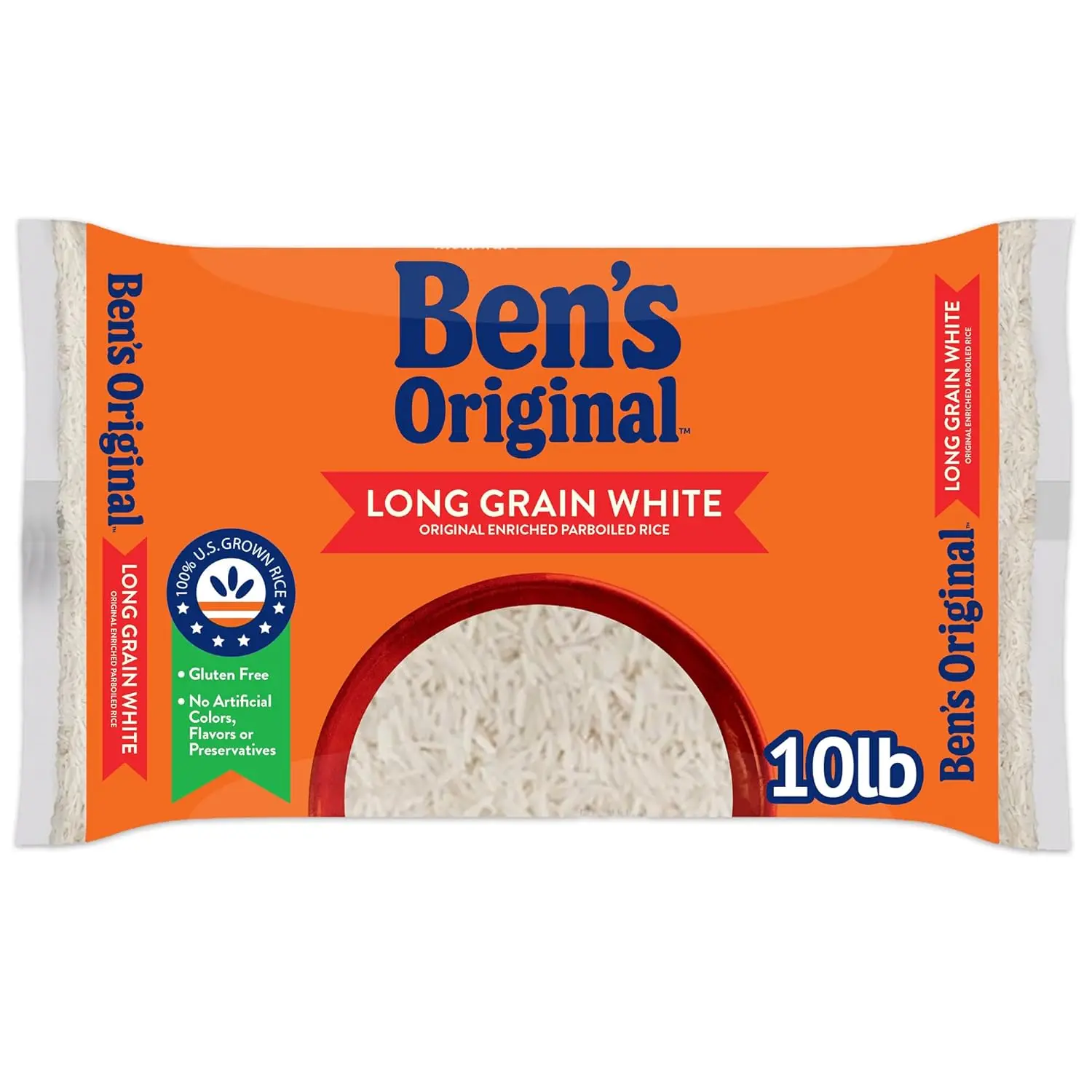 BEN'S ORIGINAL Enriched Long Grain White Rice, Parboiled 10 lb Bag