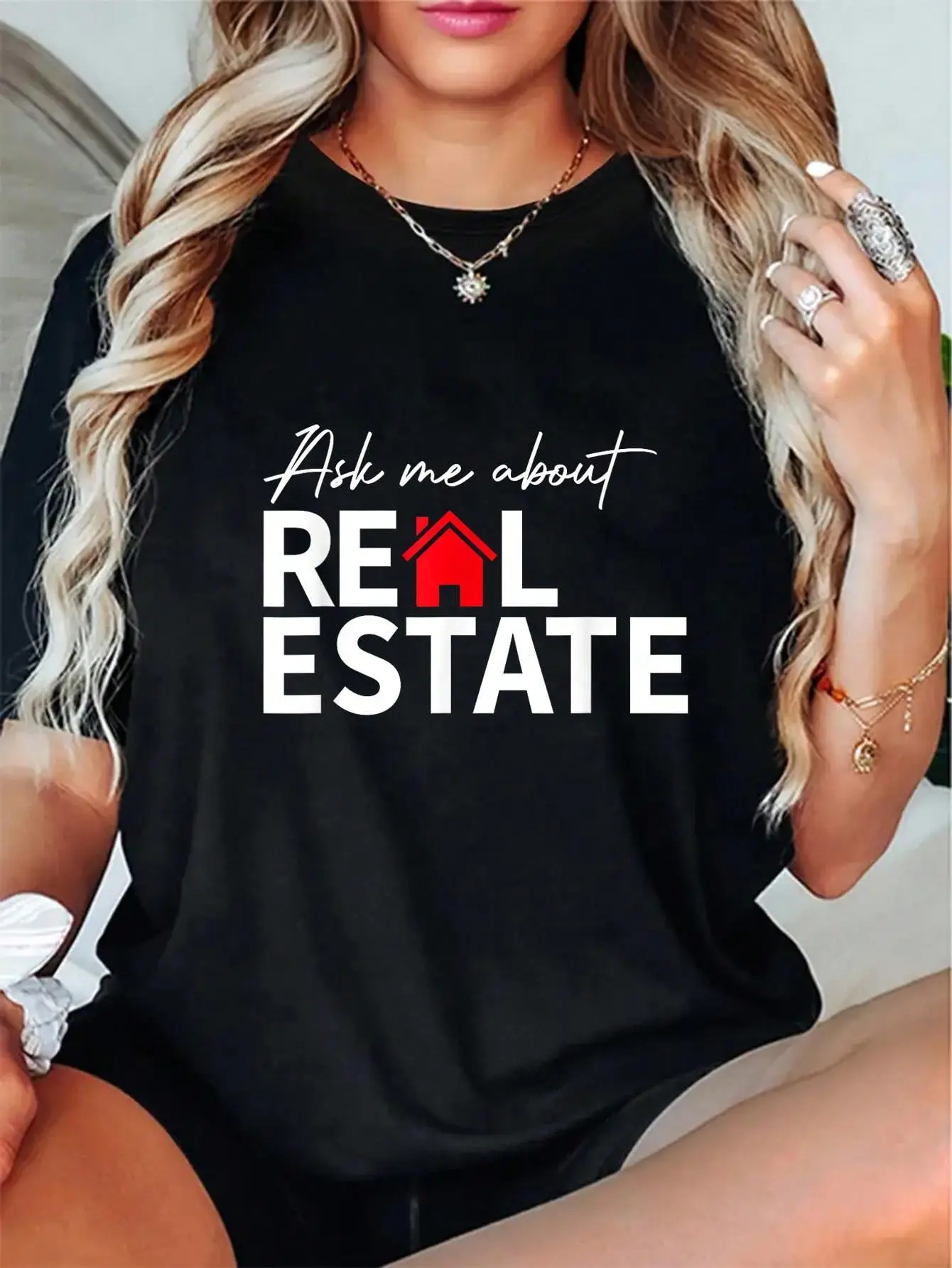 100% Cotton Real Estate Agent Funny Realtors Ask Me About Real Estate T-Shirt