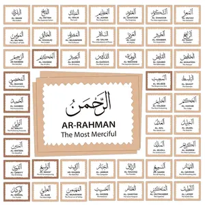 99pcs Ar-Rahman Flashcards with English and Arabic bilingual, 99 Names of Allah and Their Meanings, Perfect for Ramadan, Eid, or Daily Dhikr, Gift for Muslims