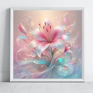 Floral Pattern Diamond Painting Kit, Adult Art Craft Set, Frameless DIY 5D Diamond Art, Home Decor, Perfect Gift for Holidays, DIY Kits