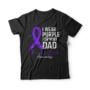 I Wear Purple For My Dad Shirt Pancreatic Cancer Awareness T-Shirt Breathable Graphic Tee Peak Design Sweatshirt Hoodie