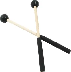 8 Inch Percussion Mallets Stick with Rubber  and HandleWood Drum Mallets for Xylophone,Glockenspiel, Black