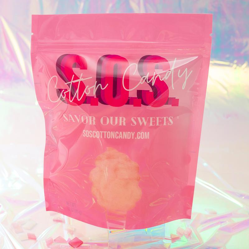 One Bag of Pink Vanilla Flavored Cotton Candy Bonbon Snack