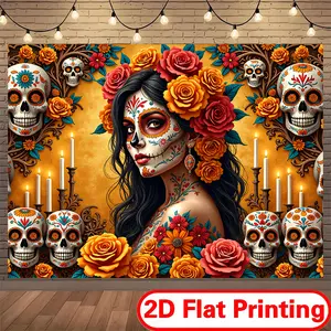 1pc Festive Decoration Backdrop Tapestry Festive Soft Polyester Fabric - Birthday, Home, Garden for Photographers