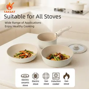 20pcs Kitchen supplies, Kitchenware Non-Stick Pots and Pans Set, Pans & Woks, Cookware, KitchenHacks, Kitchen Cookware Sets, MealPrep, Detachable Handle, Oven Safe, Versatile cookware, CookingEssentials