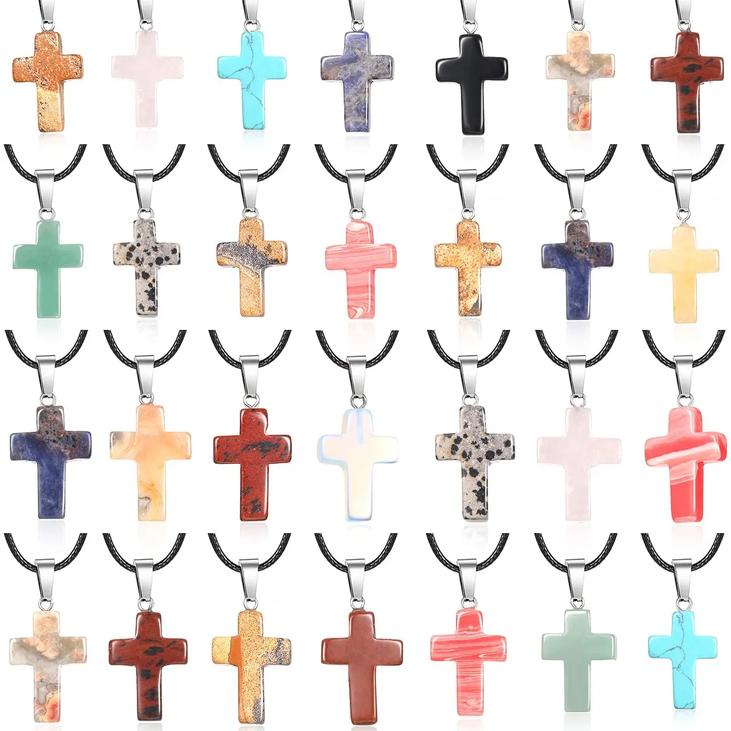 50Pcs Black Leather Cord