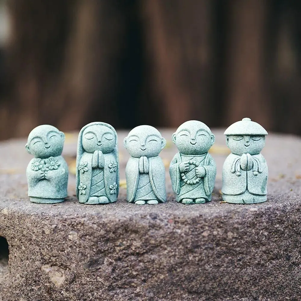 Japanese Style Design Resin Buddha Statue Figurine - Customizable Good Luck Feng Shui Praying Monk Miniature, Fish Tank Aquarium Home Decor Item for Enhancing Settings (Figurines, Statues & Bobbleheads, Decoration)