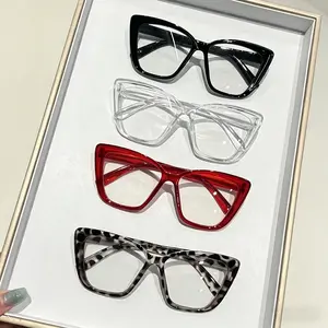 4 Pack Oversized Blue Light Blocking Glasses for Women Men, Trendy Cat Eye Square Frame Computer Glasses, Lightweight Screen Protection Eyewear for Work Gaming Study Office Online Classes Everyday Wear summerwins