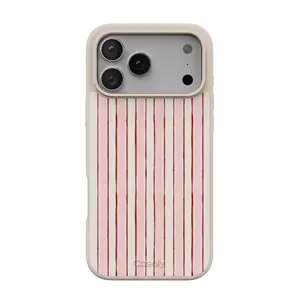 Casely iPhone 17 Pro Max Case | Pretty in Pastel | Blush Stripes | Align Soft-Touch Flexible Bumper Case | Compatible with MagSafe