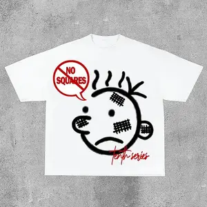 FEEGO Sopula Casual No Squares Retro Street Pattern Cotton T-Shirt - Unisex Cotton Graphic Shirts, Fashion Casual Couple Hip Hop Short Sleeve Tee mens  clothing  nostalgic  t  shirt  christmas  gift  idea good  graphic  tees Round Neck Streetwear