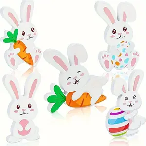 Easter Bunny Themed Decorations, Rabbit-Shaped Ornaments, Stand-Alone Rabbit Figurines, Spring Easter Table Centerpiece, Office & Classroom Decor