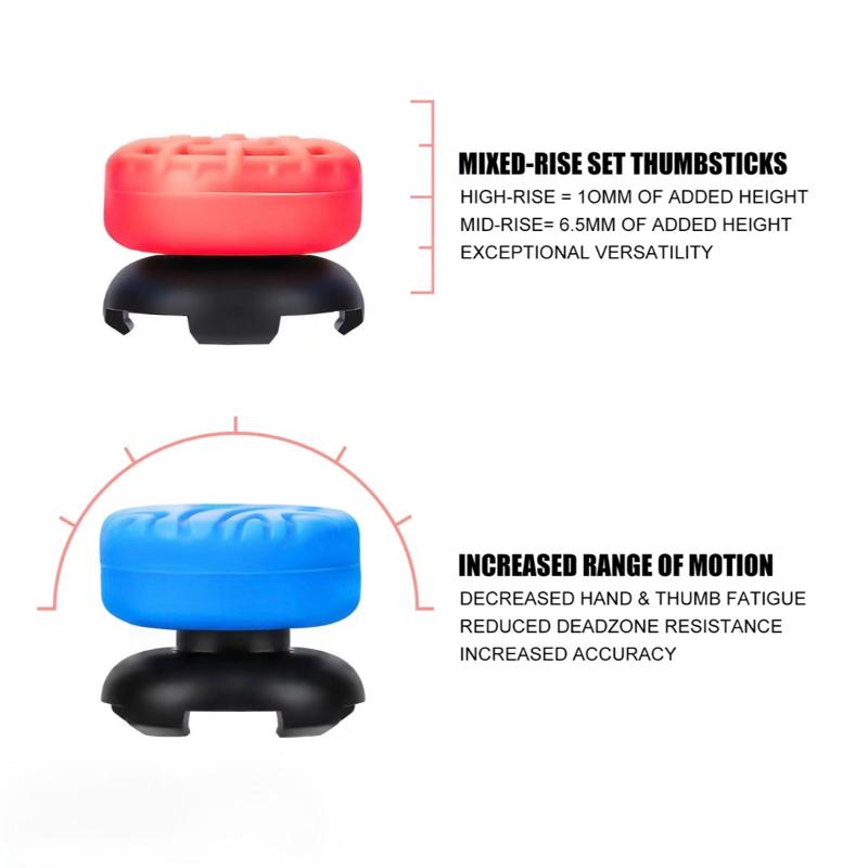 FOXVOX Aim Precision Thumbstick for PS5/PS4 Superior Accuracy Anti-Slip Comfort 1 High-Rise 1 Mid-Rise FPS Gamer Gifts Controller Accessories