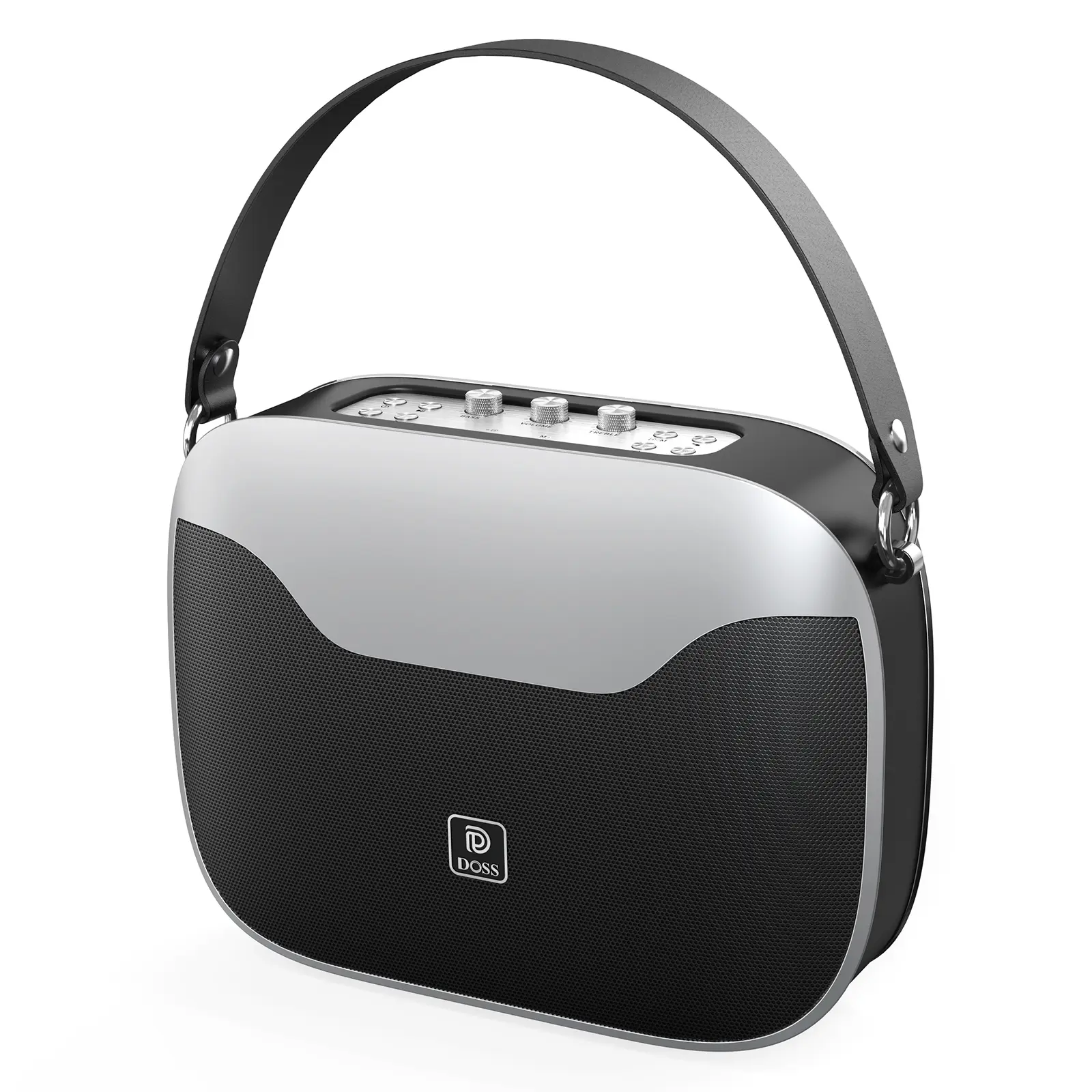 DOSS SoundBox H100 Wireless Bluetooth Speaker - 50W Immersive Audio, 24H Playtime, Dual DSP Technology, Portable Speaker with Handle, USB Button, Aux-In, Smartphone Compatible, Pink & Black for Outdoor Use, Wireless Speaker