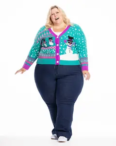 Jollidays x Glitter and Lazers Best in Snow, Long Sleeve, Button Down Cardigan Sweater Casual Fit