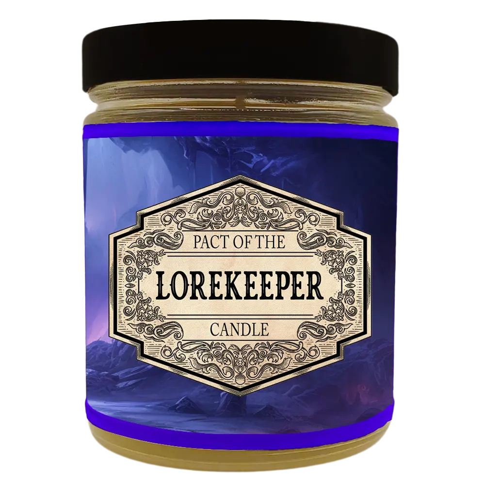 HannahplaysDnD Lorekeeper Scented Candle with Surprise D20 Dice