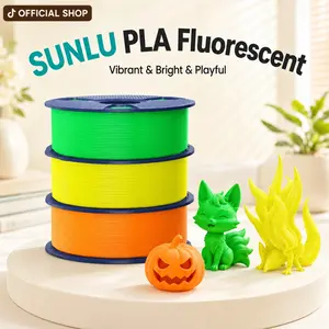 SUNLU Fluorescent PLA 3D Printer Filament | PLA Filament 1.75mm, Brighter Color for Festival Decoration | Neatly Wound Filament, Fit Most FDM 3D Printer, 1kg Spool tiktokshopspringglowup