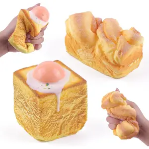 Anboor 2 Pcs Bread Squishies Toys, Scented Slow Rising Foam Squishies Food Squeeze Fidget Toys Stress Relief for Kids Teens Adults
