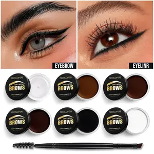 Long Lasting Eyebrow Cream with Eyebrow Brush, 1 Box Smooth Styling Eyebrow Pomade, Setting Eyebrow Wax, Eye Brow Makeup Tool for Women, Cosmetic, Eyebrow Makeup Products