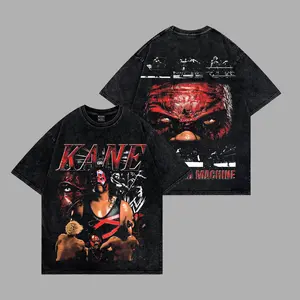 Kane - The Big Red Machine WWE Legend Premium Wrestling Acid Washed 100% Cotton T-Shirt Team Hellfire, Brothers of Destruction Fans Shirt, WWE Fans Shirt, WWE Event Outfit