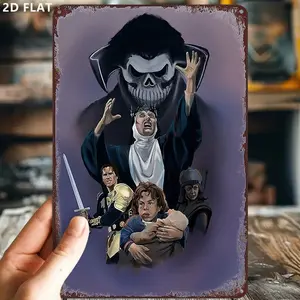 Vintage Knight & Lady Tin Sign, 8x12 Inch Medieval Decor, Ideal for Renaissance Faires, Unique Art Printing Plaque