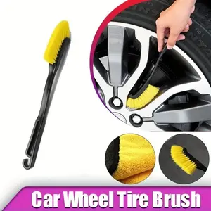2pcs tire cleaning brushes - durable bristles can deeply clean all models, Off Road Tires, and plastic handles are comfortable to use