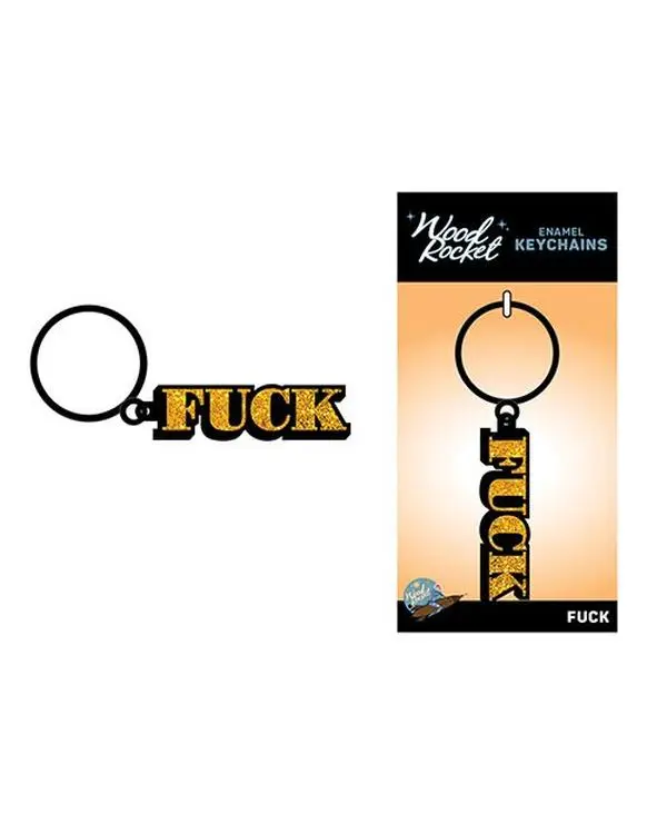 Wood Rocket Fuck Keychain