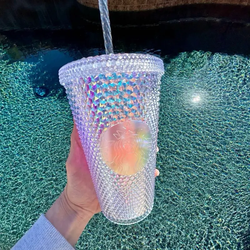 Starbucks 2023 Rare 16oz Unicorn Iridescent, Crystal-Diamond-Studded Cold Tumbler - Collectible Cup for Cup Collectors