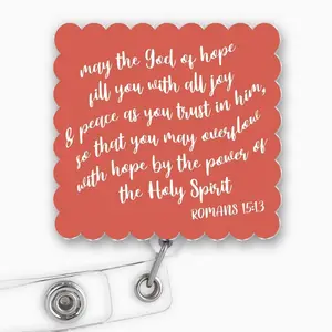 May The God of Hope Bible Verse Badge Reel Motivational Nurse Badge Holder with Retractable Clip ID Card Holder 8Z9