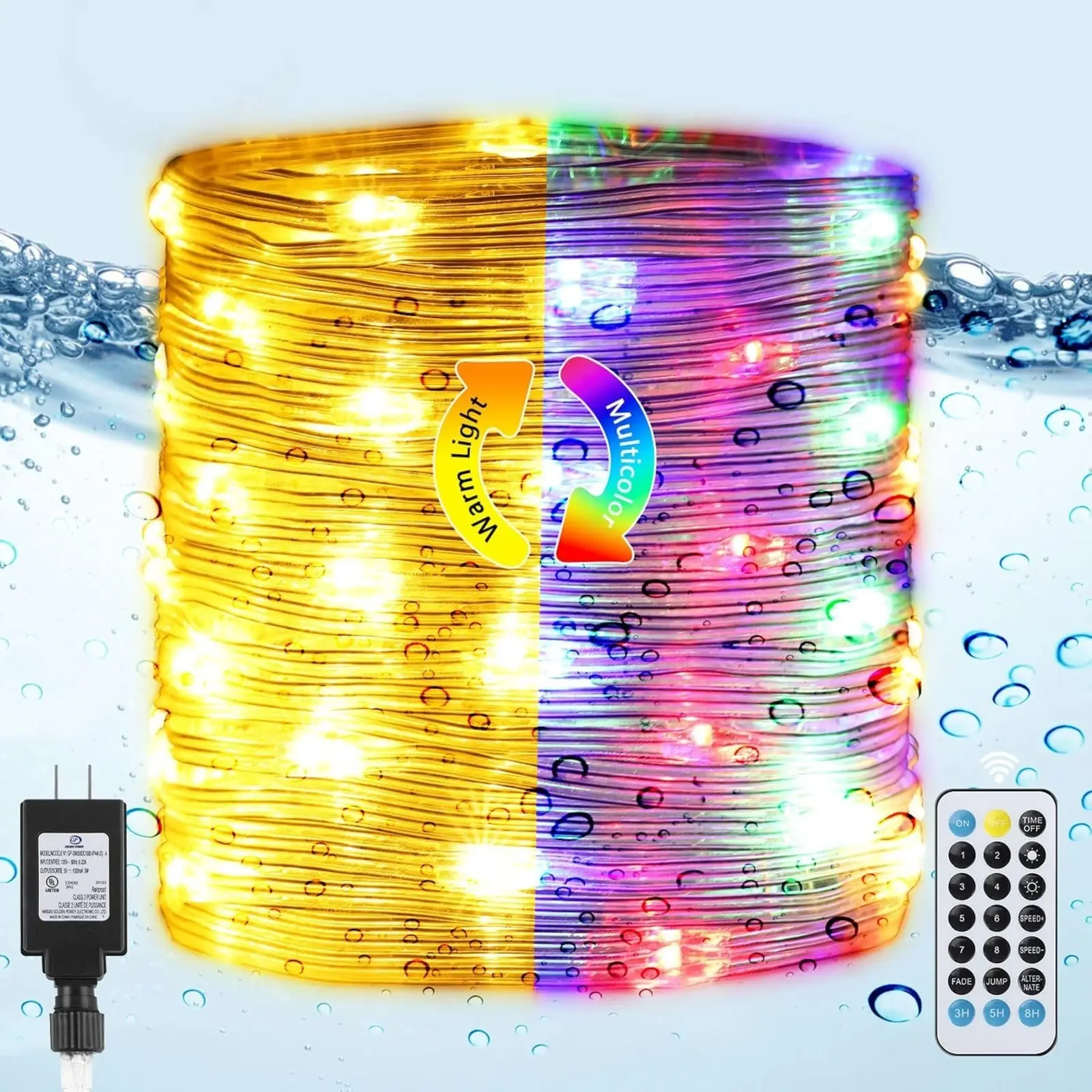 Fairy String Lights 65 FT 200 LED PVC Covered Plug-in Color Changing Waterproof Twinkle Tree Lights with Remote Control Twinkle Lights for Party Holiday Yard Patio Decor