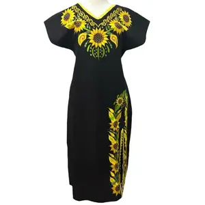 Vestido de Girasol Bordado Artesanal