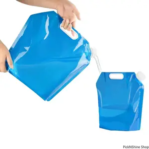 Collapsible Water Storage Bag - 5L/10L Portable Collapsible Flask, Leakproof TPU Water Storage Bladder, Foldable Container Jug for Outdoor Camping, Emergency Survival
