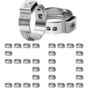 50/100/200 Pack 1/2" PEX Cinch Clamps, Stainless Steel Single Ear Hose Clamps (1/2", 50 Pack)
