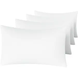 White Pillow Cases Set of 4 Queen Size - Super Soft, Smooth and Breathable Queen Pillow Cases With Envelope Design Machine Washable Lightweight 20X30 Inches 4 Piece