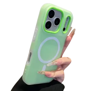 Phone Case Luxury 2-in-1 Magnetic in Sweet Colors Compatible with iPhone 17 Pro Max Air 16 15 14 13 12 Plus Soft Frosted Protective Cover Wireless Charging Shockproof Back Lens Protector Military Grade Rotating Camera outdoorfun accessories charger