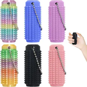 Pain Stim Fidget Toys Reduce Stress Roller for Adults Spiky Fidget Keychain for Anxiety Sensory Toys Novelty Gifts for Friends