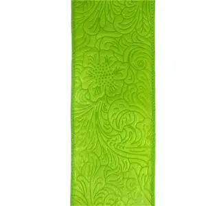 2.5"X10Y (42466-40-09) Lime Flower Embossed Ribbon 984240-09