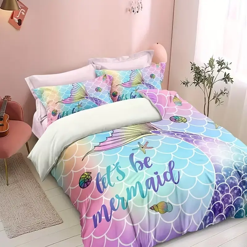 Vintage Watercolor Marble Bedding Set, Fashion Bedroom Decor, Comfortable Elegance, Suitable for Any Room, 3 Piece Set