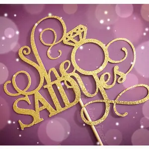 She Said Yes Cake Topper| Engagement Cake Topper| Wedding Cake Topper| Bachelorette Cake Topper| Engagement Party Decorations| I said Yes