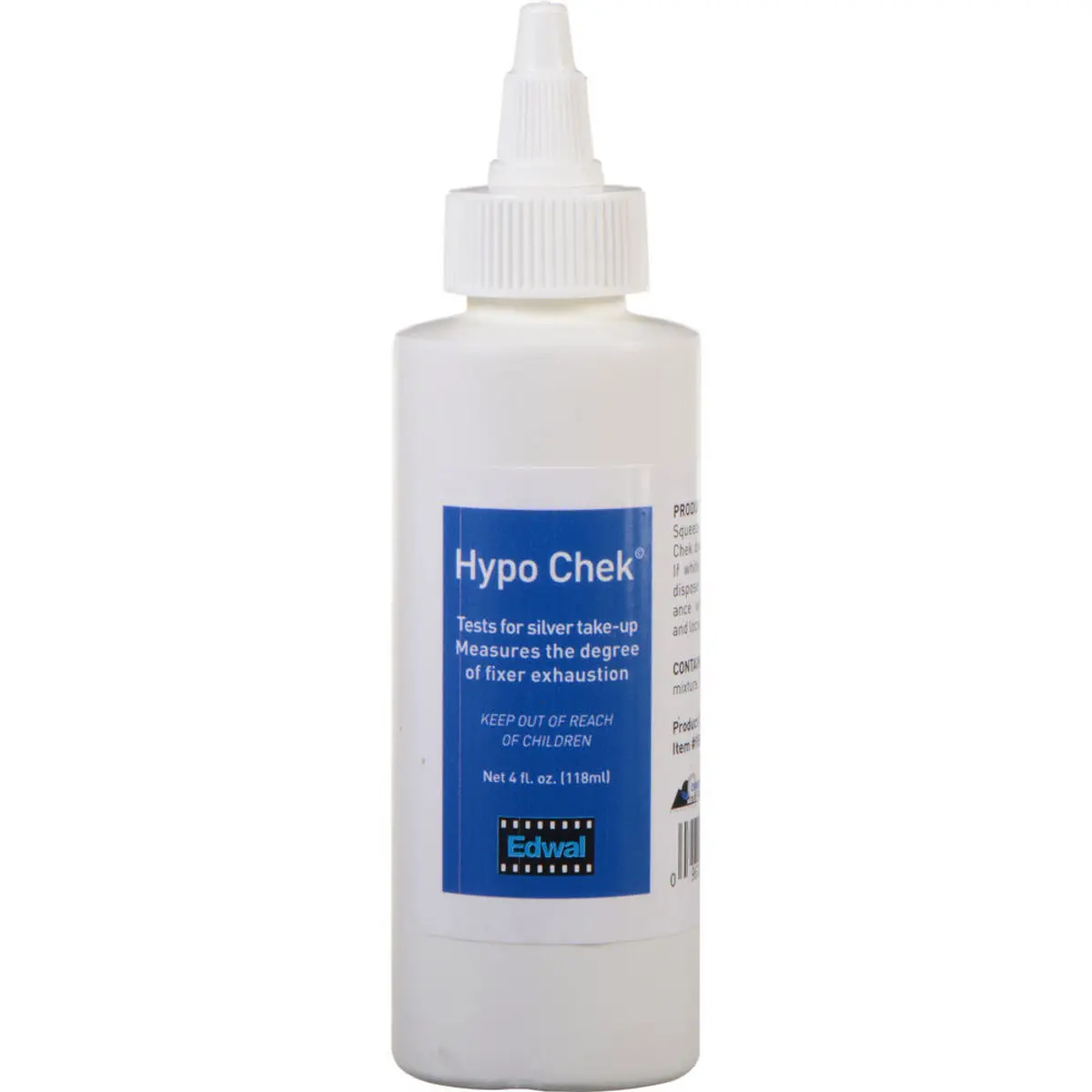 Edwal Hypo-Check Chemical Exhaustion Test - Single Bottle Film & Paper Fixer Test Solution, 4 Oz