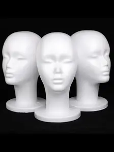 Women Foam Wig Head Model Display Stand, Suitable for Wigs, Hair Accessories, Hats, Masks, Salons, Travel, All Seasons